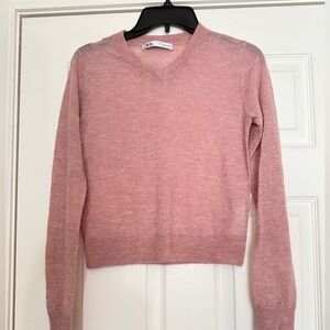Zara Blush V-Neck Sweater